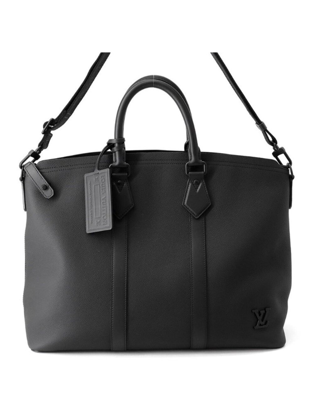 Louis Vuitton Tote Bag Taurillon Leather LV Aerogram Lockit 2-Way Black
